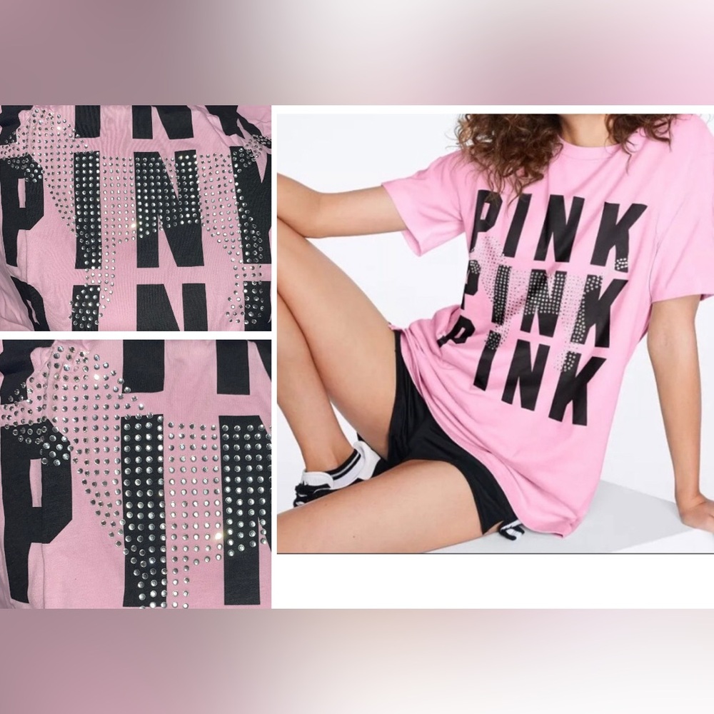 ❗️❗️❌SOLD ❗️❗️
 dog campus tee pink rhinestone pink dog